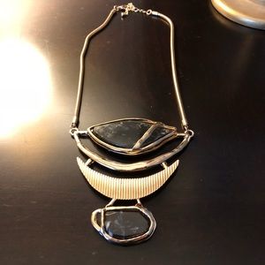 Gold with Black Stones Necklace